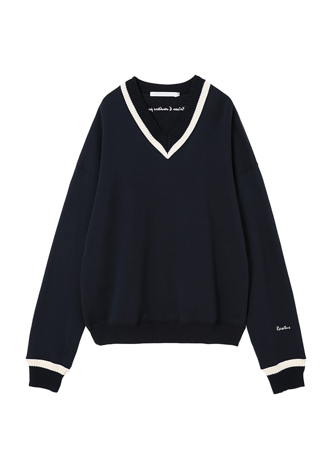 Vネック”テニス”スウェットシャツ(NVxOW-36)