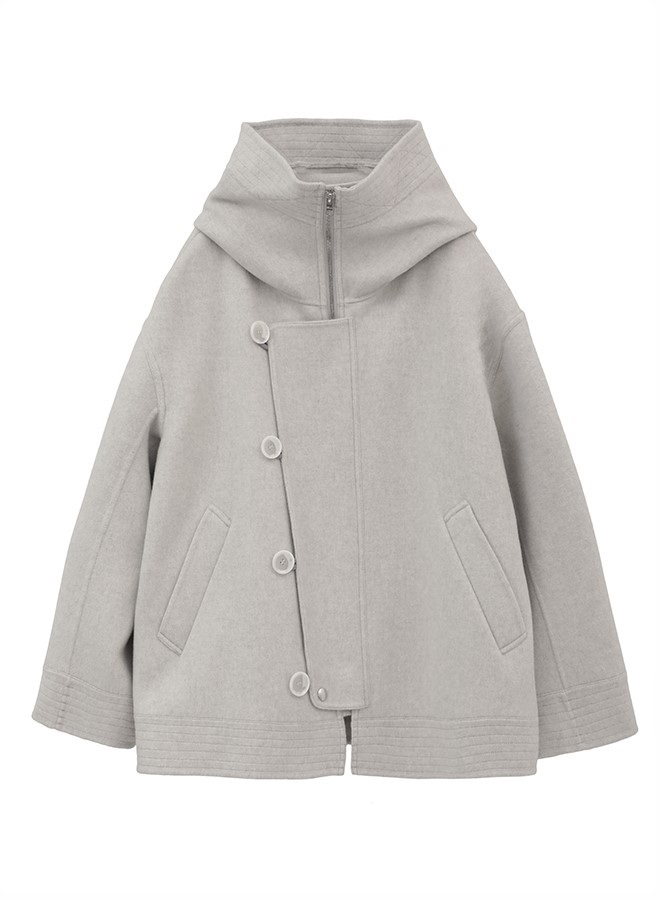 フード付きAラインクロップドコート(CLOUD-36)