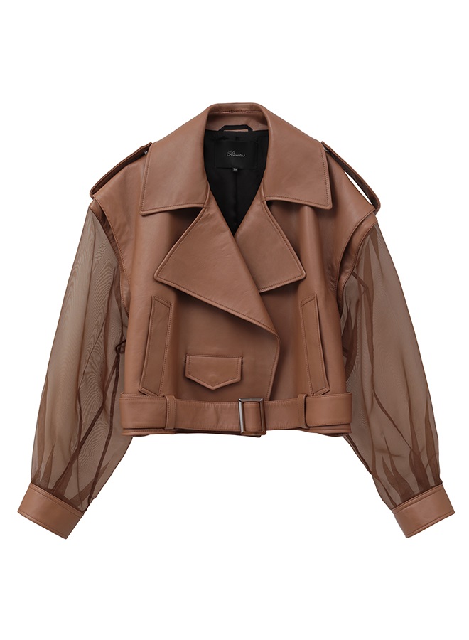 シアースリーブバイカージャケット(HAZEL-38)