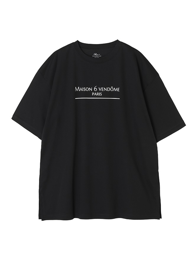 ロゴプリントルーズフィットTEE(BLACK-36)