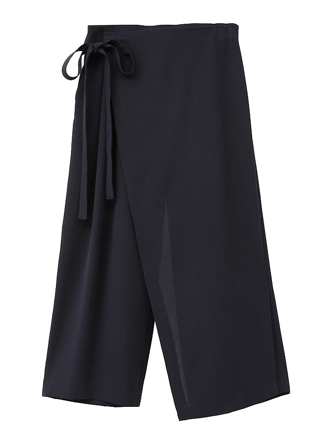ラップエプロンクロップドパンツ(NAVY-36)