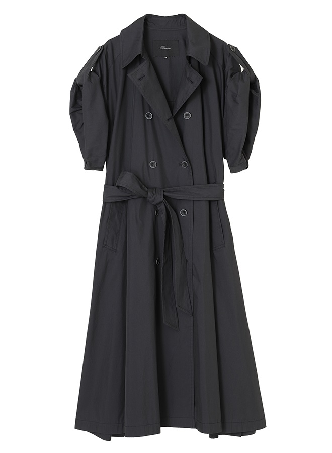 ロールアップスリーブトレンチドレス(NAVY-38)