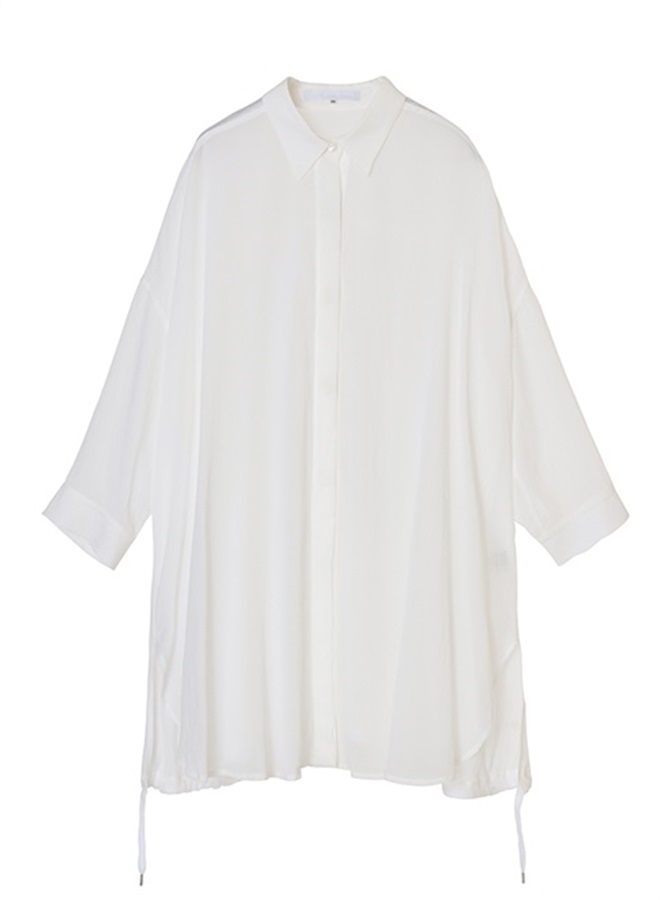 バックギャザーヘムシャツ(WHITE-36)
