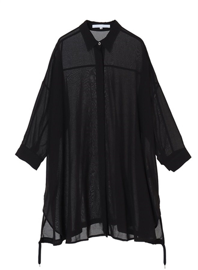 バックギャザーヘムシャツ(BLACK-36)