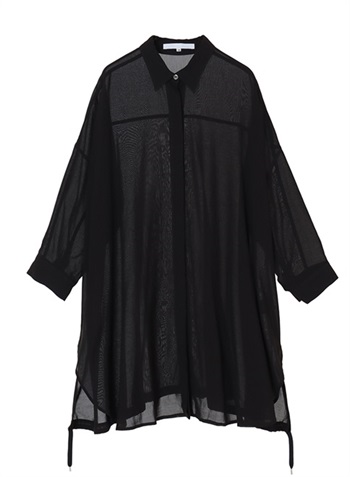 バックギャザーヘムシャツ(BLACK-36)