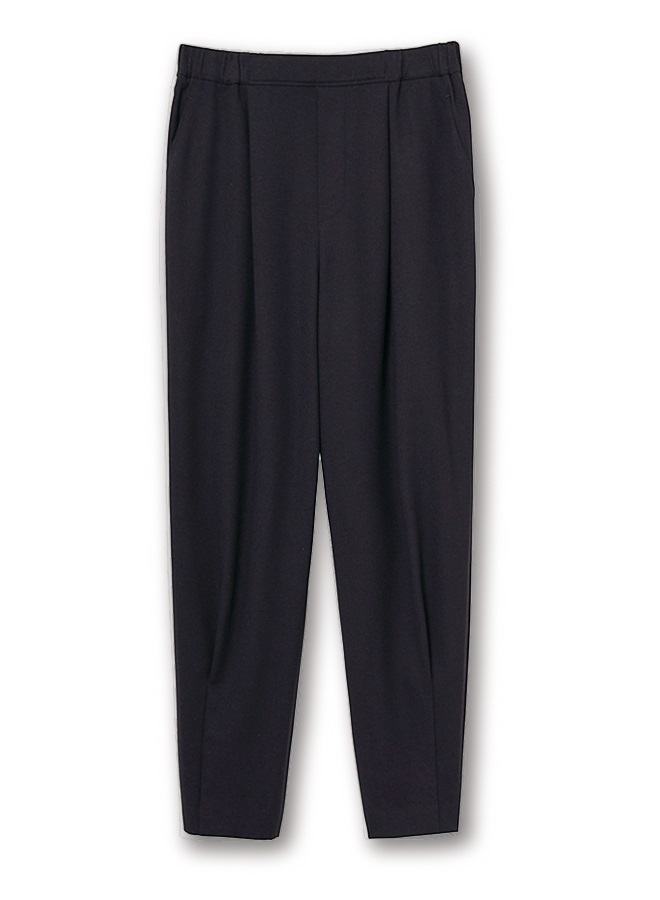 アンクル丈タックヘムパンツ(BLACK-36)