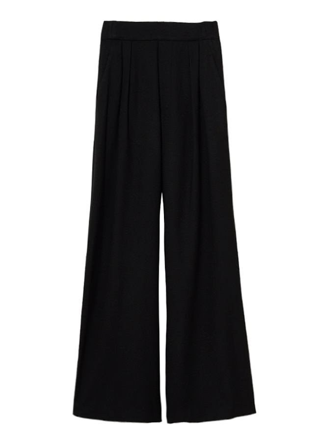 ボウレッグパンツ(BLACK-36)