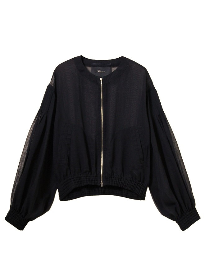 ピンタックスリーブシアージャケット(BLACK-38)