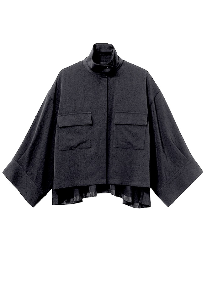 クロップドシャツジャケット(BLACK-36)