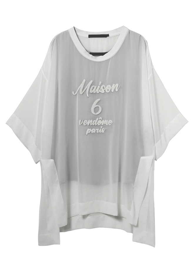 ロゴ刺繍チュニック(WHITE-36)