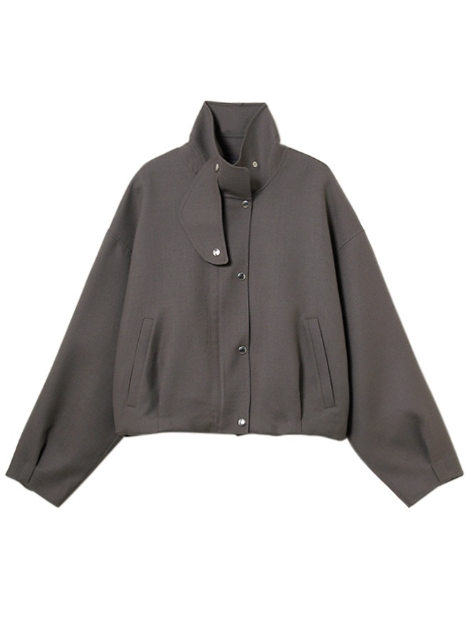 クロップドジップジャケット(OLIVE GRAY-38)