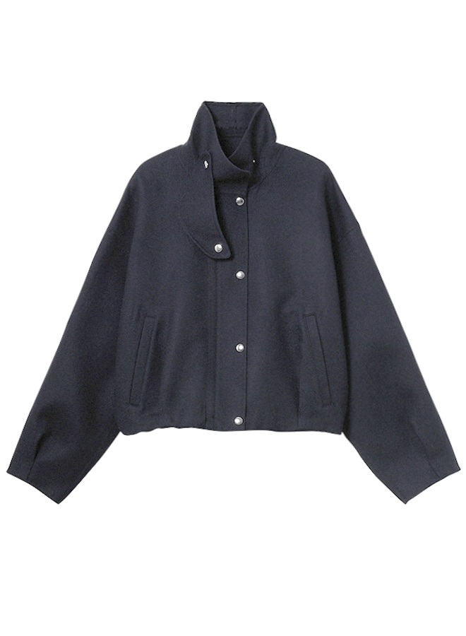 クロップドジップジャケット(DARK NAVY-38)